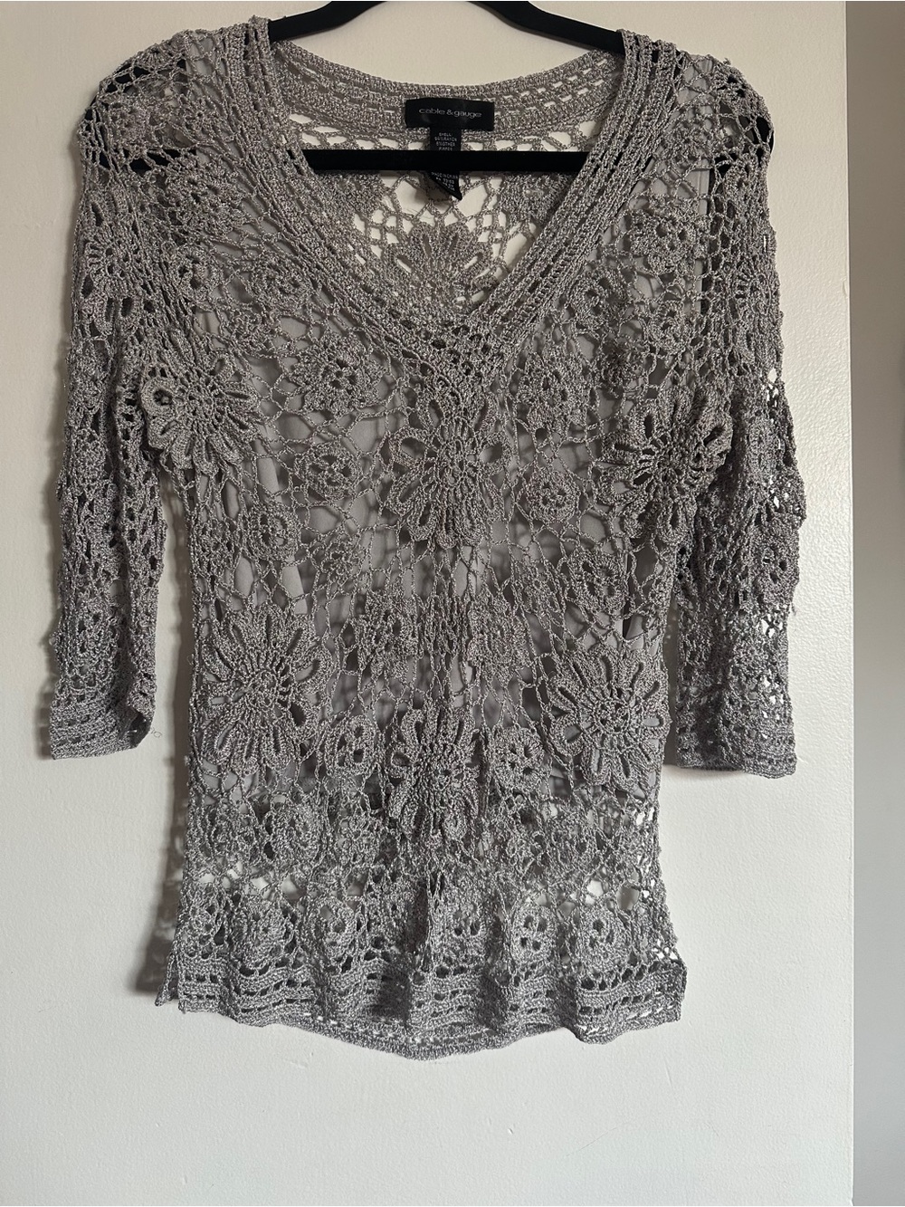 Y2K Cable and Gauge Crotchet Whimsy Goth Top